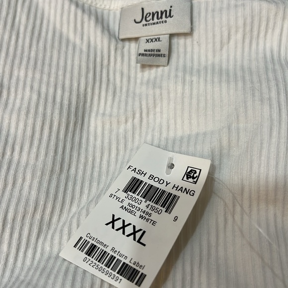 NWT Women’s Plus Size Jenni Intimates Angel White Square Neck Thong Bodysuit - Picture 6 of 6